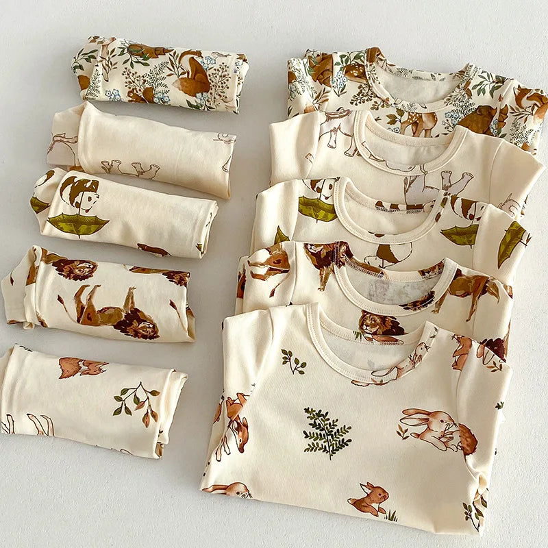 Little Animal Shirt & Shorts Pajama Set