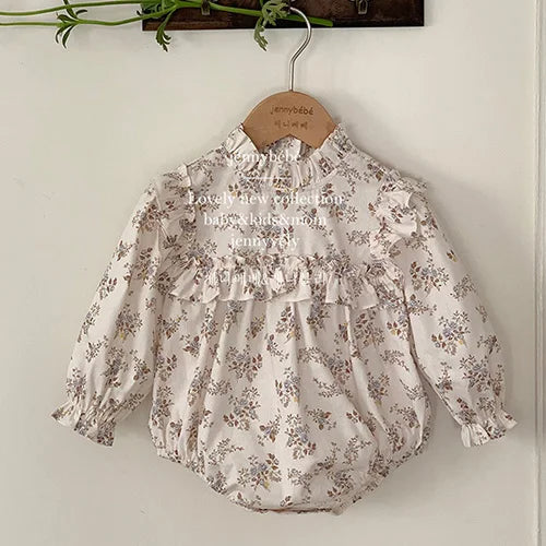Floral Cotton Long Sleeve Romper