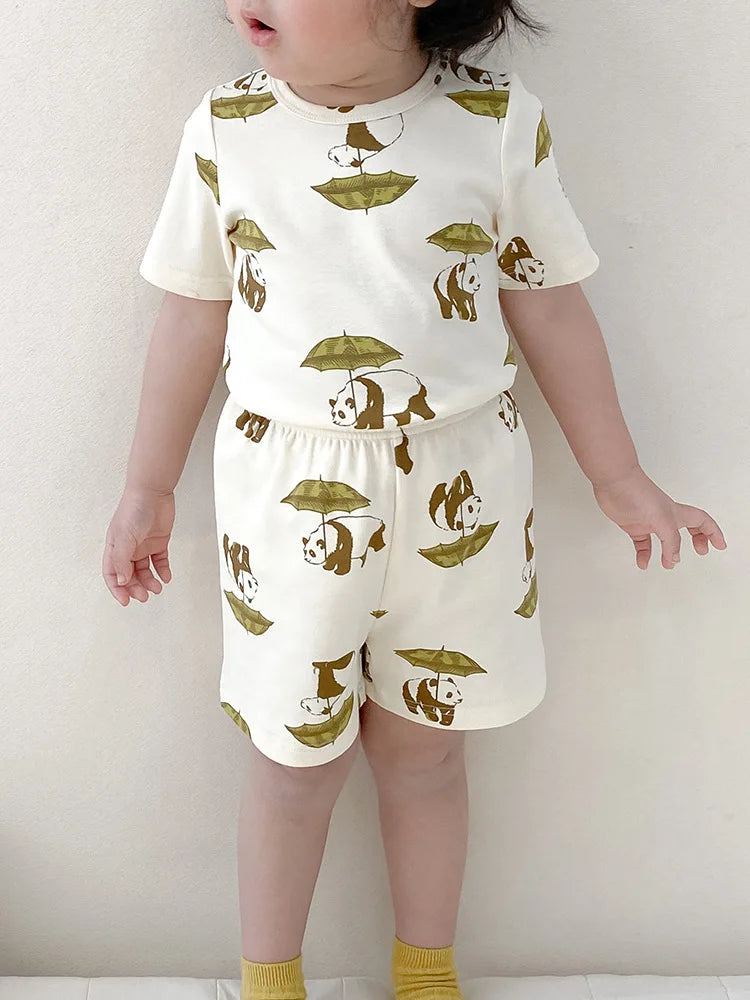 Little Animal Shirt & Shorts Pajama Set