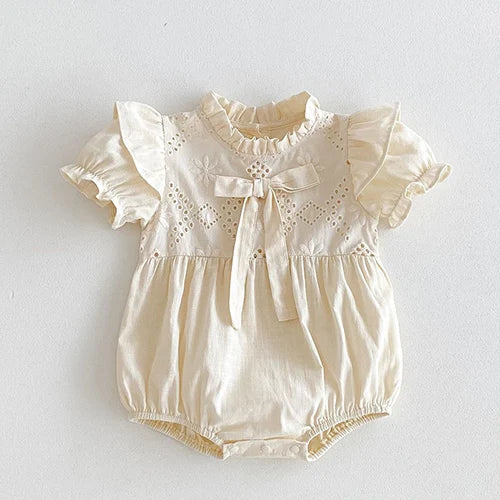 Lace Bow Cotton Party Dress