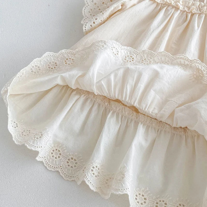 Lace Bow Cotton Party Dress