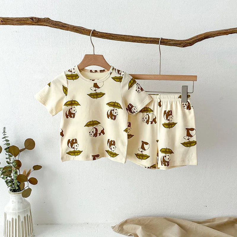 Little Animal Shirt & Shorts Pajama Set