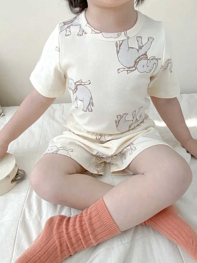 Little Animal Shirt & Shorts Pajama Set