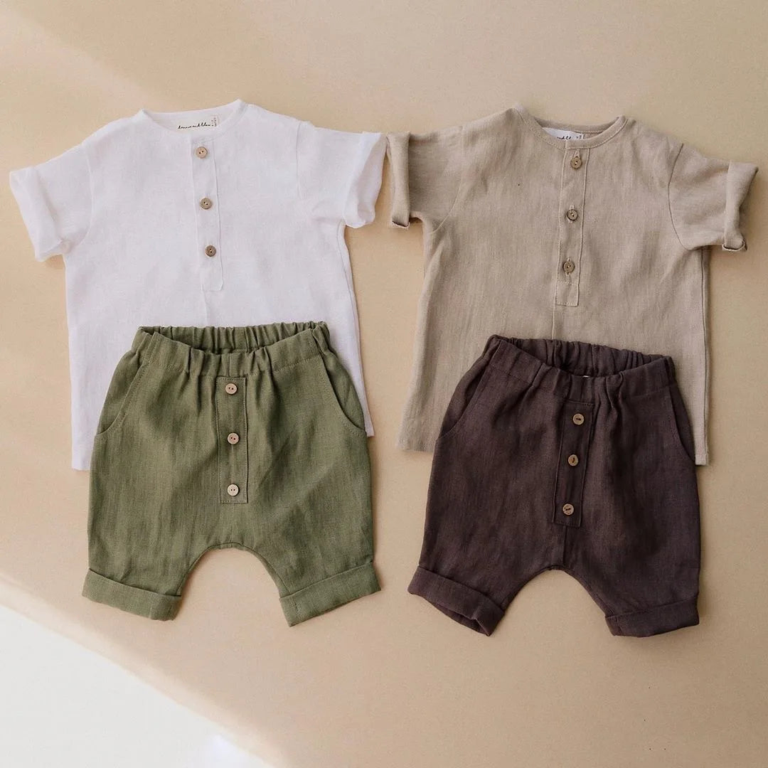 Soft Linen Shirt & Shorts Set