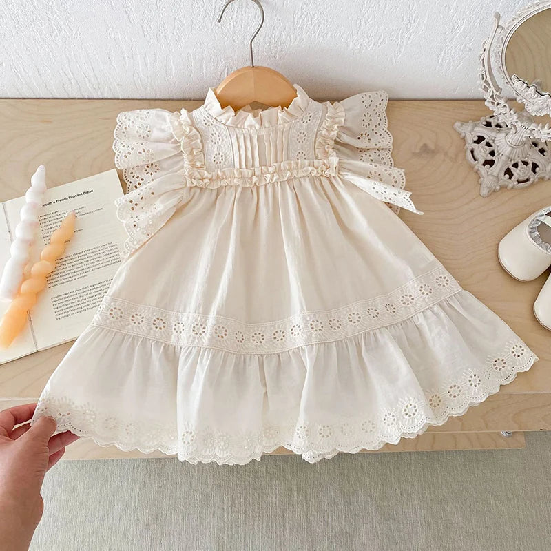 Princess Lace Flying Sleeve Dress
