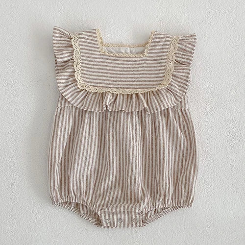 Pinstripe Cotton Baby Romper