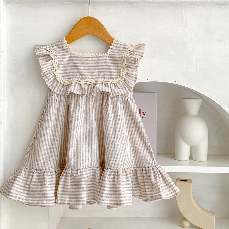 Pinstripe Cotton Baby Romper