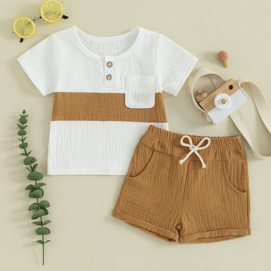 Charming Cotton Linen Summer Outfit Set for Toddler Boys