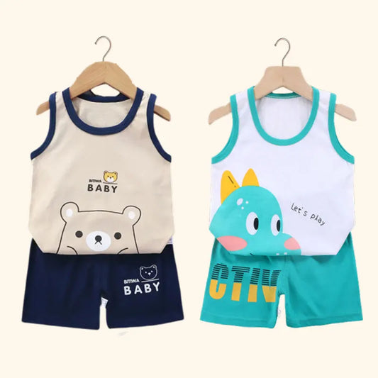 Super Summer Cotton Vest & Shorts Set