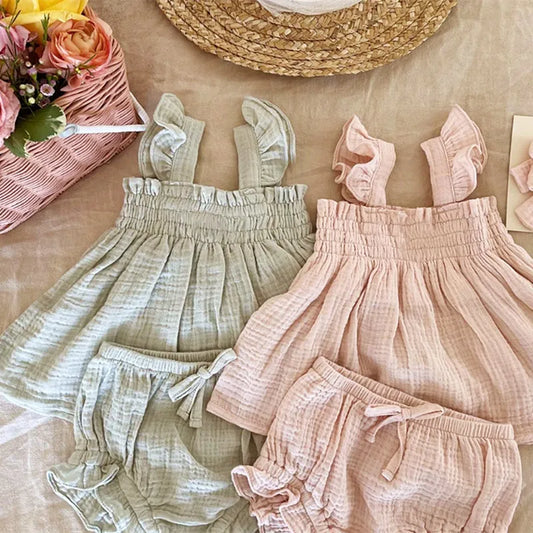 Charming Cotton Linen Suit Set